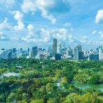 Beautiful landscape of cityscape with city building around lumpi