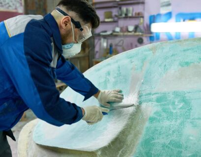Man Doing Boat Repairs