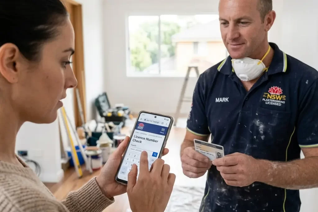 checking plasterer licence on Service NSW app