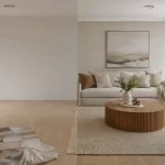 Home stylist preparing a Sydney living room before a house sale
